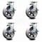 Service Caster 6 Inch V-Groove Semi Steel Swivel Caster Set with Roller Bearings and Brakes SCC SCC-20S620-VGR-TLB-4 - alternate 1